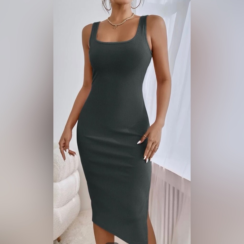 Womens high slit midi dress